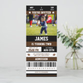 Invitation Billets de football Anniversaire de la fête Photo (Debout devant)