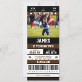 Invitation Billets de football Anniversaire de la fête Photo (Devant)