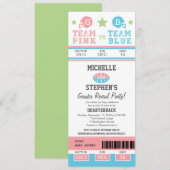 Invitation Billets de football Baby shower de révélation de g (Devant / Derrière)