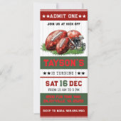 Invitation Billets de football première année bas 1er anniver (Devant)