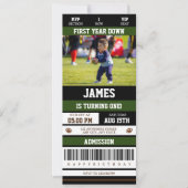 Invitation Billets de football première année bas 1er anniver (Devant)