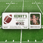 Invitation Billets de football première année bas 1er anniver<br><div class="desc">Entrez dans l'arène de la célébration avec notre "First Year Down" Football Ticket 1st Birthday Invitation - un gardien unique qui commémore une année de victoires et de jalons. Inspirée par l'excitation du jeu, cette invitation est plus qu'un simple invitation, c'est un hommage au voyage de votre petit MVP. Conçue...</div>