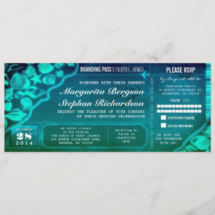 Invitation Billets de mariage de destination Turquoise tropic