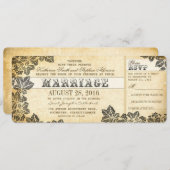 Invitation billets de mariage vintage avec élégance (Devant / Derrière)