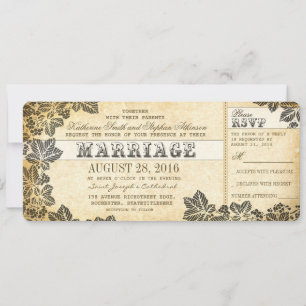 Invitation billets de mariage vintage avec élégance