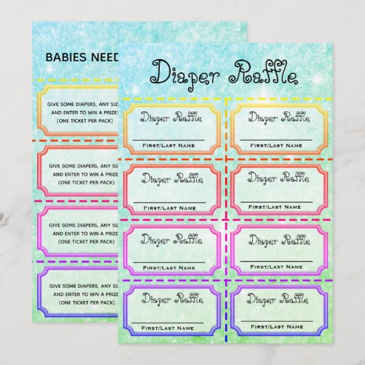 Invitation Billets de rabat pour bébé (Devant / Derrière)