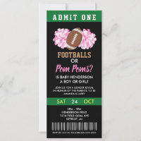 Billets de révélation du sexe Footballs ou Pom-Pom