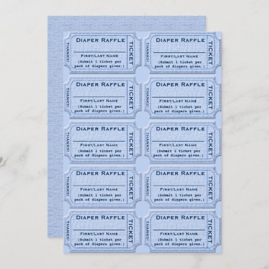 Invitation Billets de rousseur de couches (Devant / Derrière)