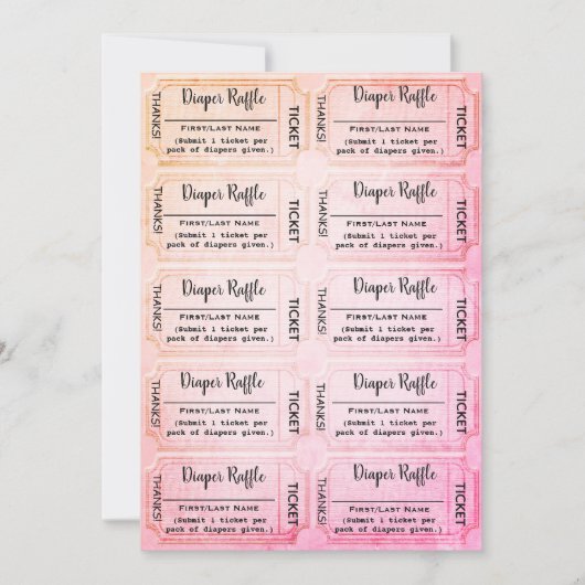 Invitation Billets de rousseur de couches Baby shower arc-en- (Devant)