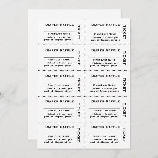 Invitation Billets de rousseur de couches simples (Devant / Derrière)