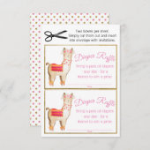 Invitation Billets de rousseur de llama fille (Devant / Derrière)