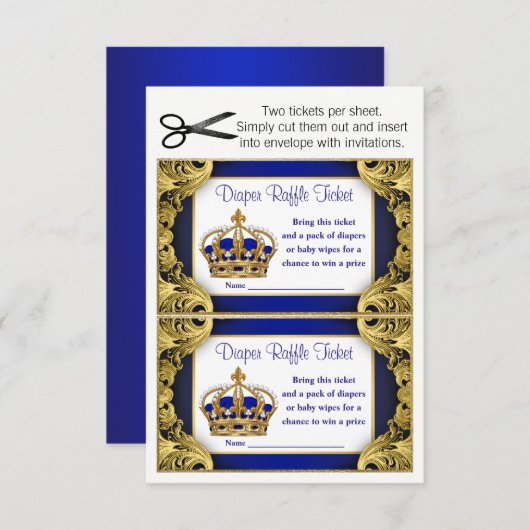 Invitation Billets de rousseur Prince Baby Boy (Devant / Derrière)