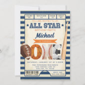 Invitation Billets de sport 1er anniversaire (Devant)