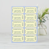 Invitation Billets de tirage au sort de couches (Debout devant)