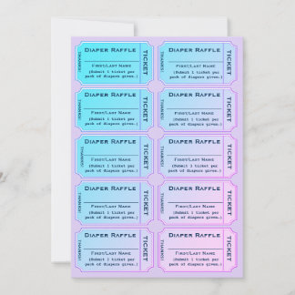 Invitation Billets de tirage au sort de couches