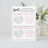 Invitation Billets de tombola couche rose gris fille (Debout devant)
