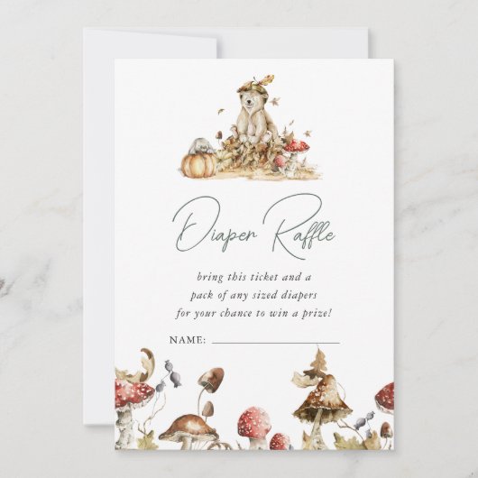 Invitation Billets de Tombola de Couches | Forêt de Bois Auto (Devant)