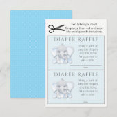 Invitation Billets de tombola pour couche de garçon éléphant (Devant / Derrière)
