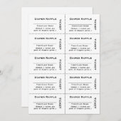 Invitation Billets de tombola pour couches (Devant / Derrière)