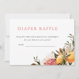 Invitation Billets de tombola pour couches   Fleur botanique 