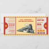 Invitation Billets de train jaune Passe d'embarquement d'anni (Devant)