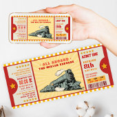 Invitation Billets de train jaune Passe d'embarquement d'anni