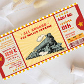 Invitation Billets de train jaune Passe d'embarquement d'anni