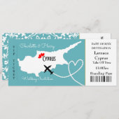 Invitation Billets d'embarquement Mariage Destination Chypre (Devant / Derrière)