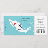 Invitation Billets d'embarquement Mariage Destination Mexique (Devant)