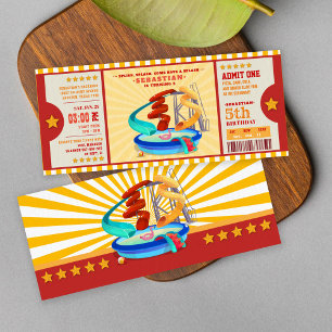 Invitation Billets d'entrée du parc aquatique Jaune Anniversa