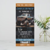 Invitation Billets Monster Truck Anniversaire (Debout devant)
