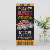 Invitation Billets Monster Truck Anniversaire (Debout devant)