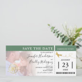 Invitation Billets Pass Embarquement | Green Save the Date Ph (Debout devant)