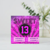 Invitation Billets pour fête d'anniversaire des 13 ans Fun (Debout devant)