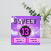 Invitation Billets pour fête d'anniversaire des 13 ans sucrés (Debout devant)