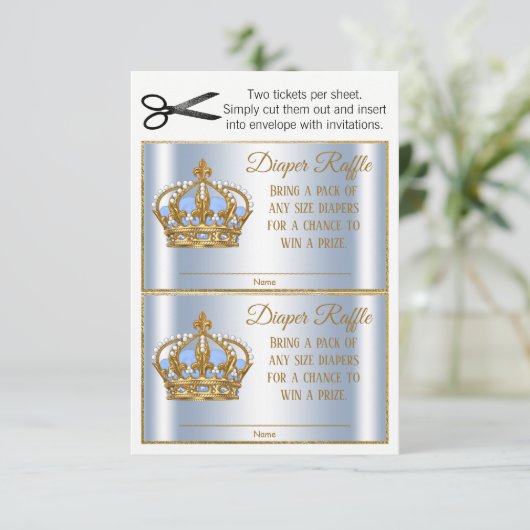 Invitation Billets Prince Diaper Raffle (Debout devant)