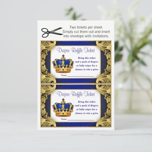 Invitation Billets Prince Diaper Raffle (Debout devant)