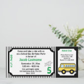 Invitation Billetterie d'autobus scolaire pour l'anniversaire (Debout devant)