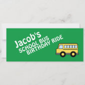 Invitation Billetterie d'autobus scolaire pour l'anniversaire (Dos)