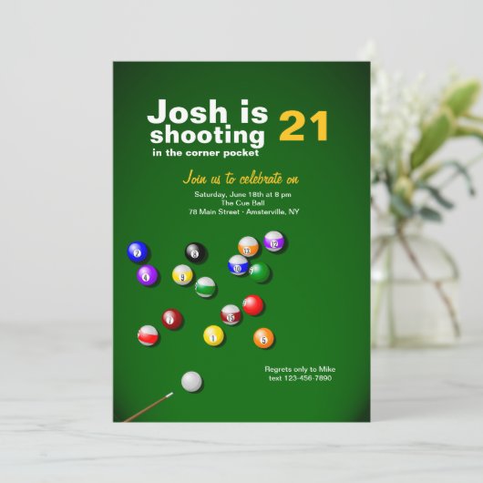 Invitation Billiards (Debout devant)