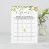 Invitation Bingo Baby shower citron CITRON (Debout devant)