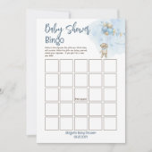 Invitation Bingo Baby shower d'attente de l'ours en peluche (Devant)