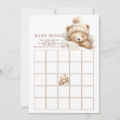Invitation Bingo Baby shower de l'ours (Devant)