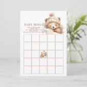 Invitation Bingo Baby shower de l'ours (Debout devant)