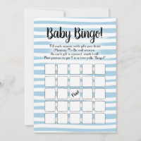 Bingo Baby shower Jeu Bleu Blanc
