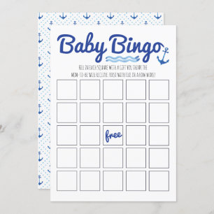 Invitation Bingo Baby shower nautique