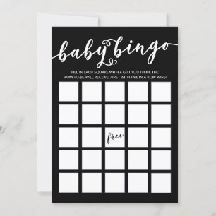 Invitation Bingo Baby shower tout simple