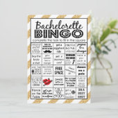 Invitation Bingo Bachelorette Or, Jeu De Fête, Défi (Debout devant)
