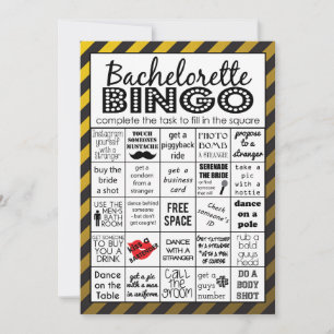 Invitation Bingo Bachelorette Or, Jeu De Fête, Défi