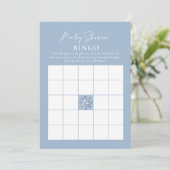 Invitation Bingo bébé Dusty Blue Baby shower d'hiver Jeux (Debout devant)
